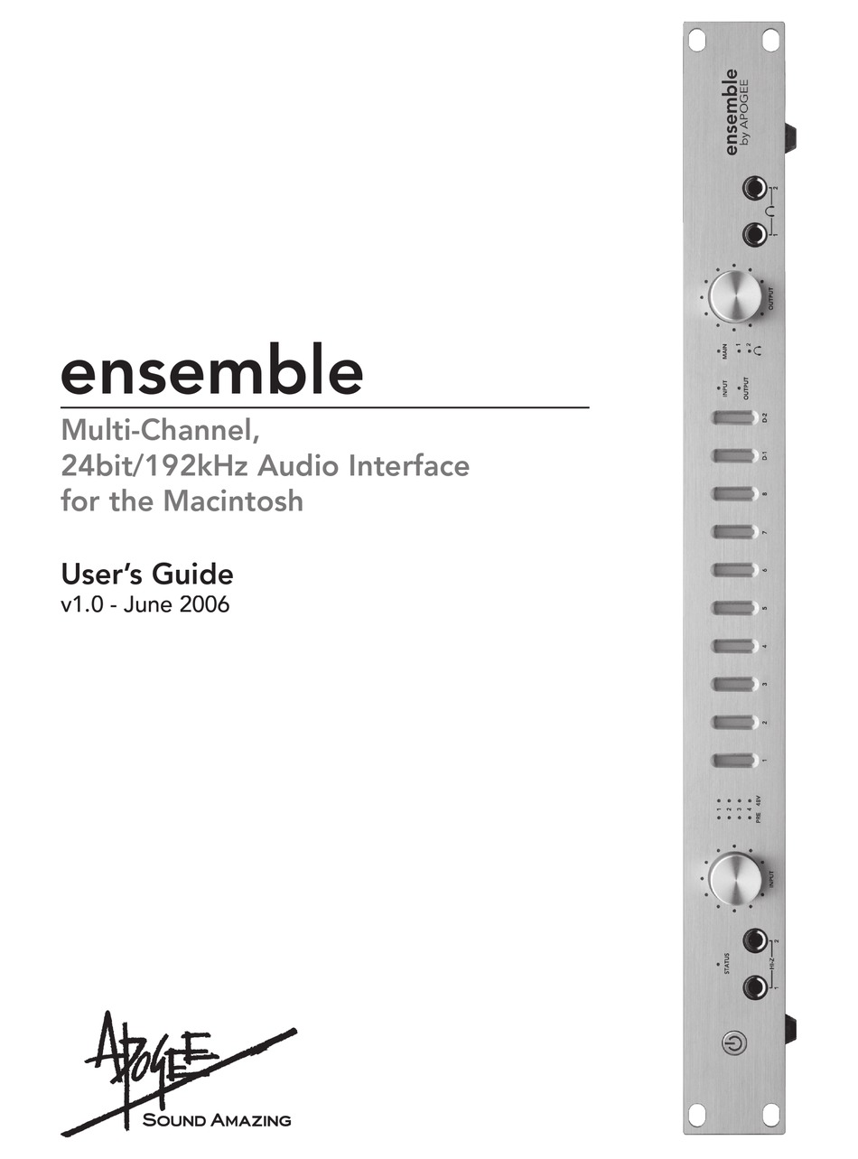 APOGEE ENSEMBLE USER MANUAL Pdf Download ManualsLib