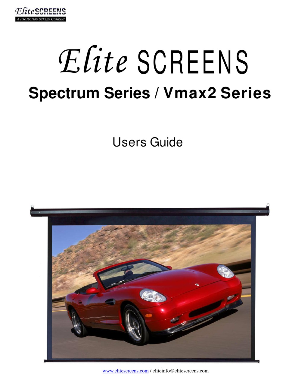 ELITE SCREENS SPECTRUM SERIES USER MANUAL Pdf Download ManualsLib