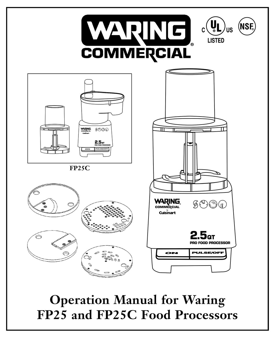 WARING FP25 OPERATION MANUAL Pdf Download ManualsLib