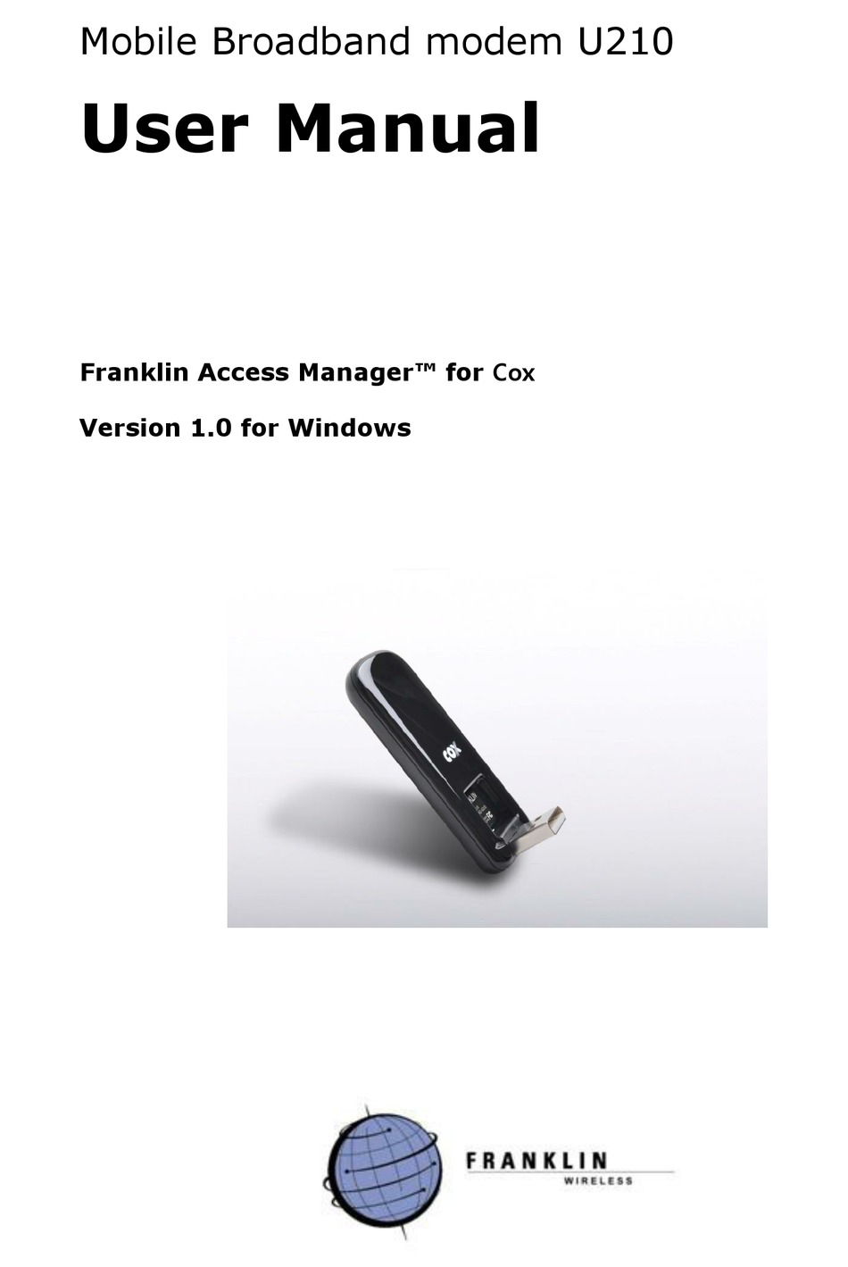 Franklin Wireless U210 User Manual Pdf Download Manualslib