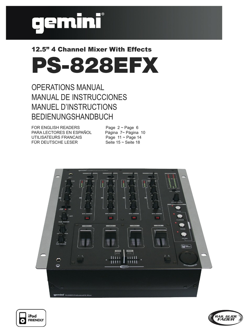 gemini ps 828efx operation manual pdf download manualslib