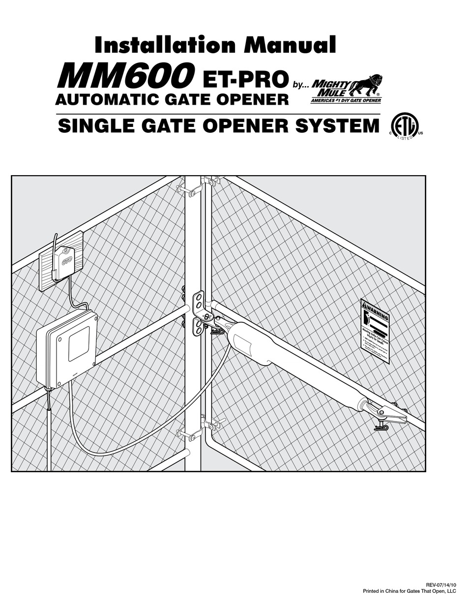 Mighty Mule 350 Installation Manual : Installation Manual Fm500 Pdf