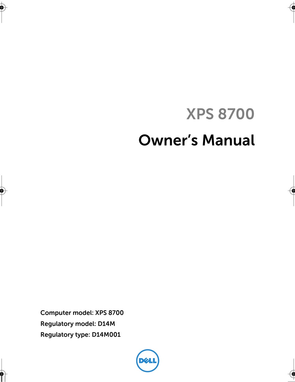 Dell Xps 8700 Owner S Manual Pdf Download Manualslib