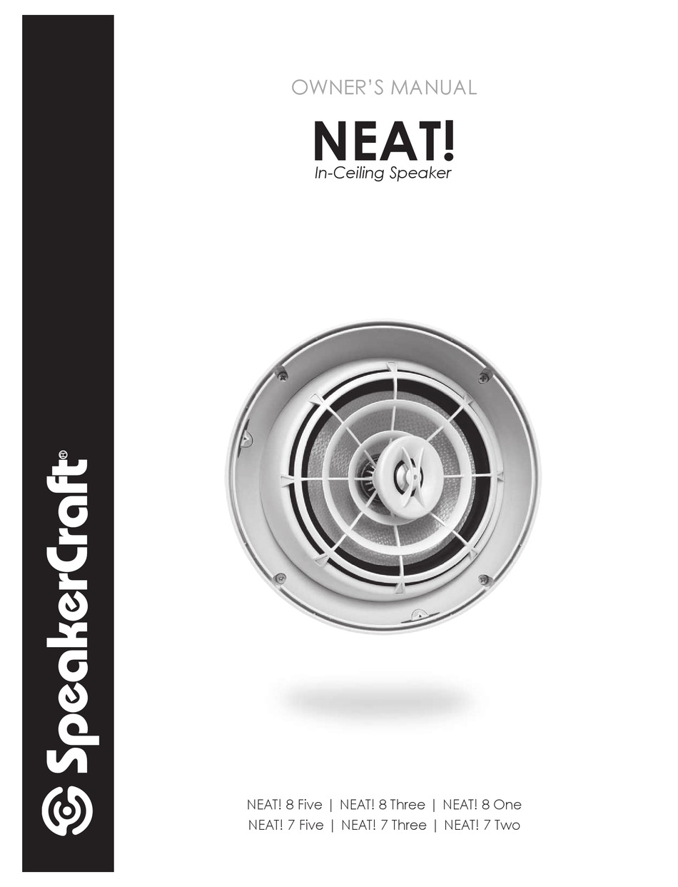 SPEAKERCRAFT NEAT! 8 FIVE OWNER'S MANUAL Pdf Download | ManualsLib