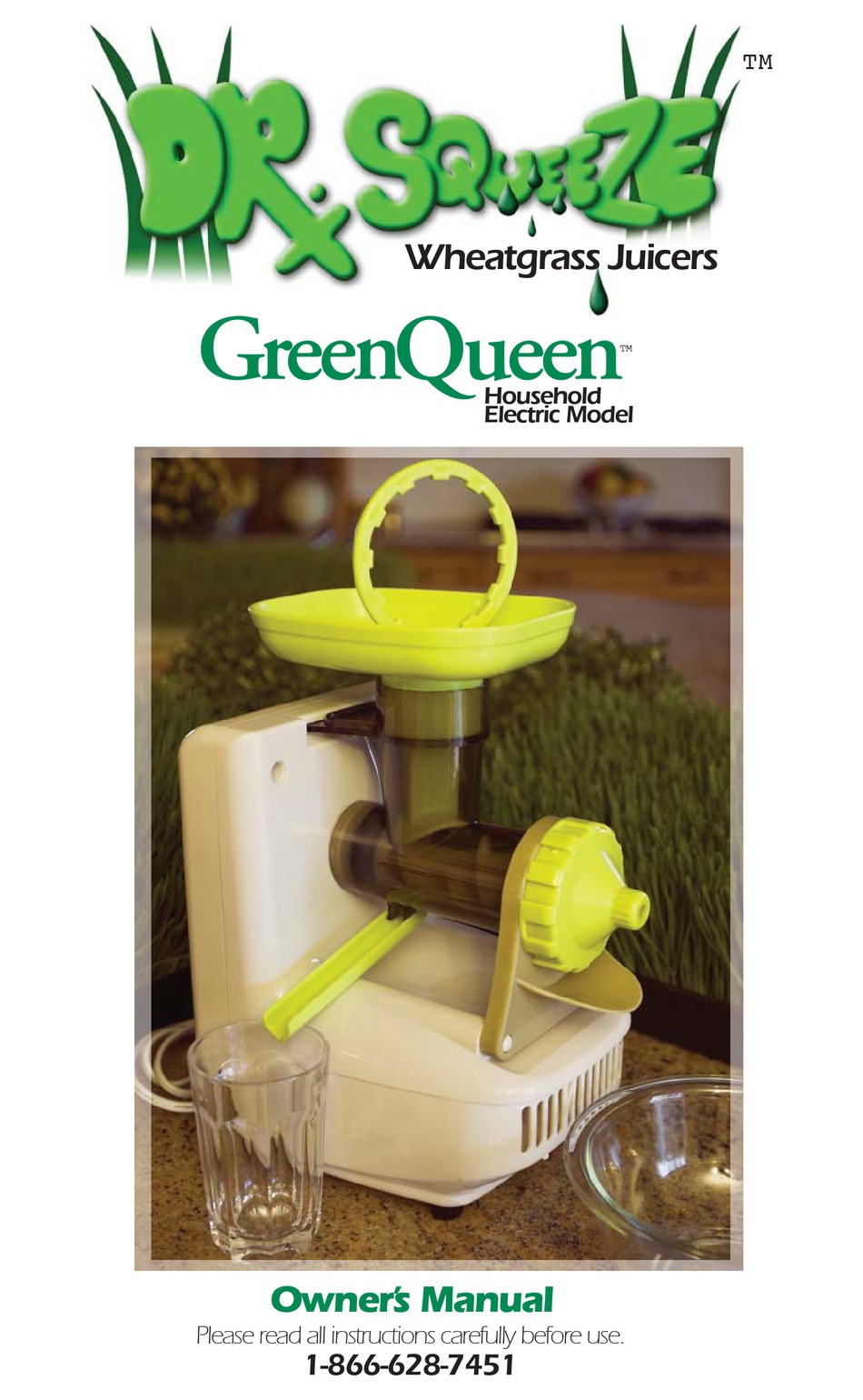 Dr. Squeeze: Green Queen - Household Electric Wheatgrass Juicer