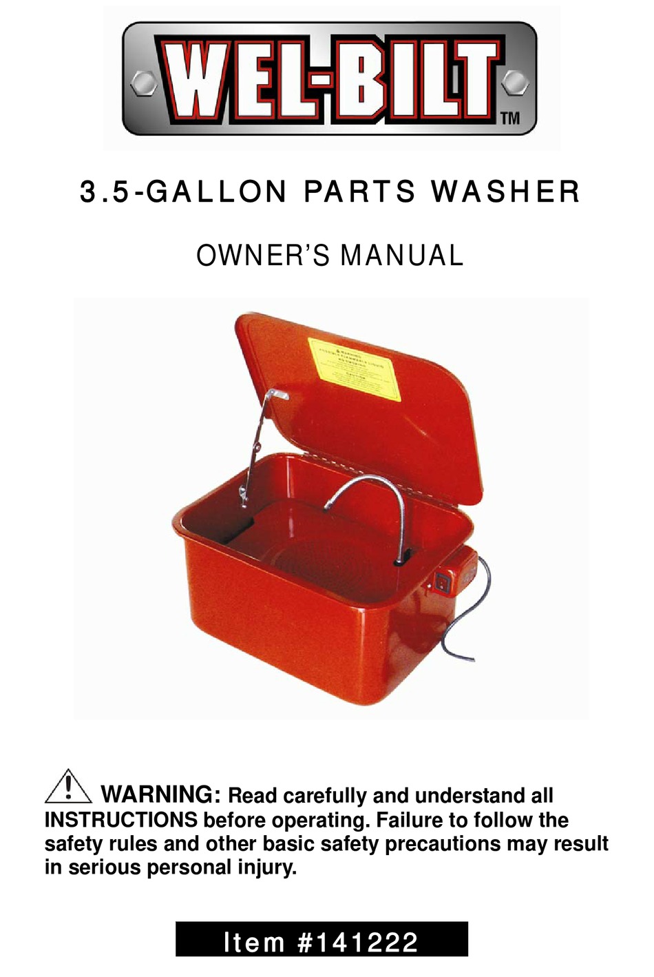 WELBILT 141222 OWNER'S MANUAL Pdf Download ManualsLib