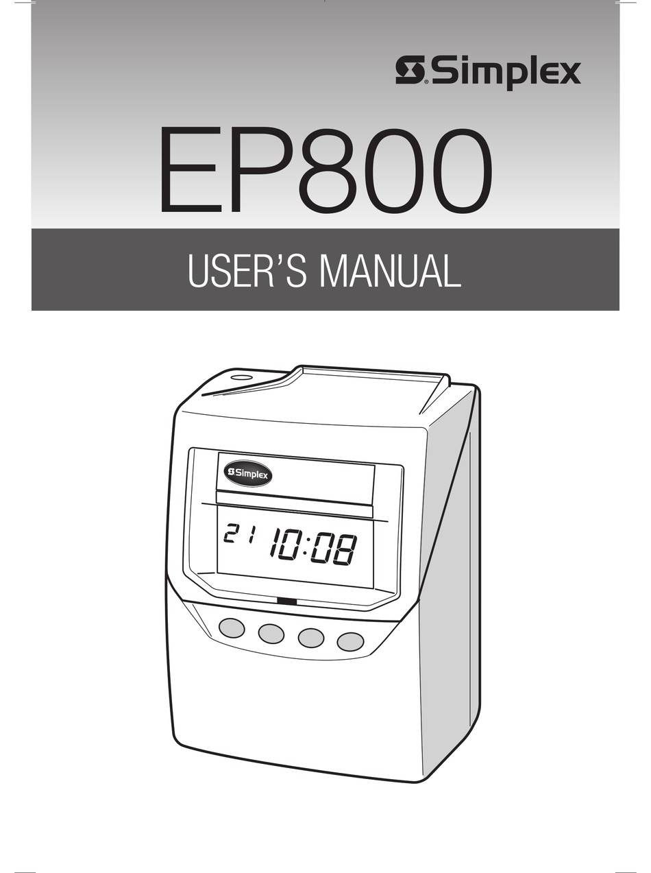 SIMPLEX EP800 USER MANUAL Pdf Download ManualsLib