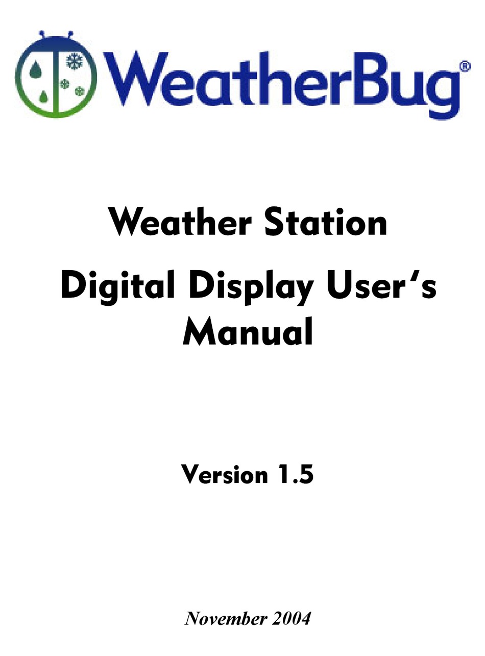 AWS WEATHERBUG USER MANUAL Pdf Download ManualsLib