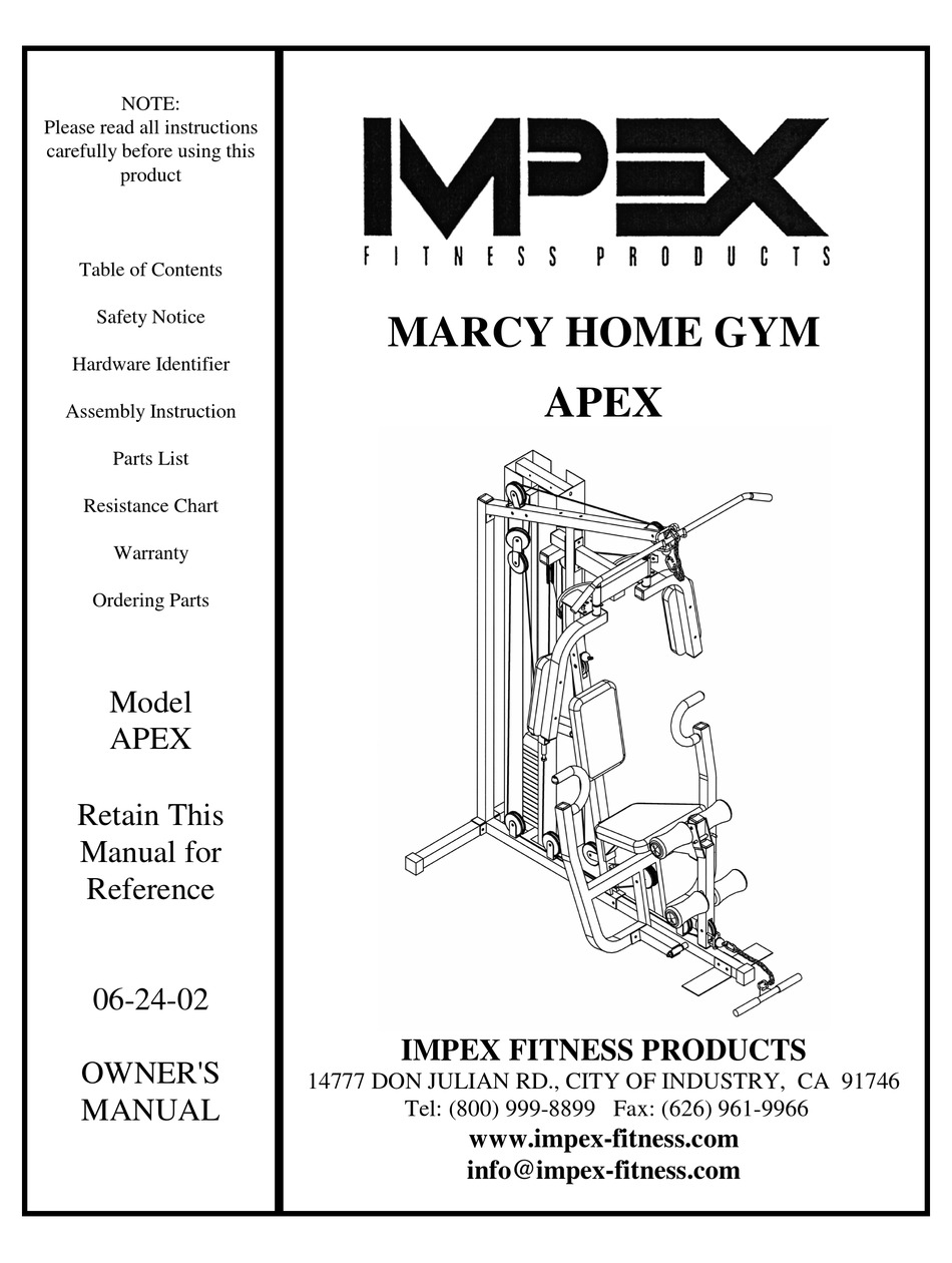 IMPEX APEX OWNER S MANUAL Pdf Download ManualsLib