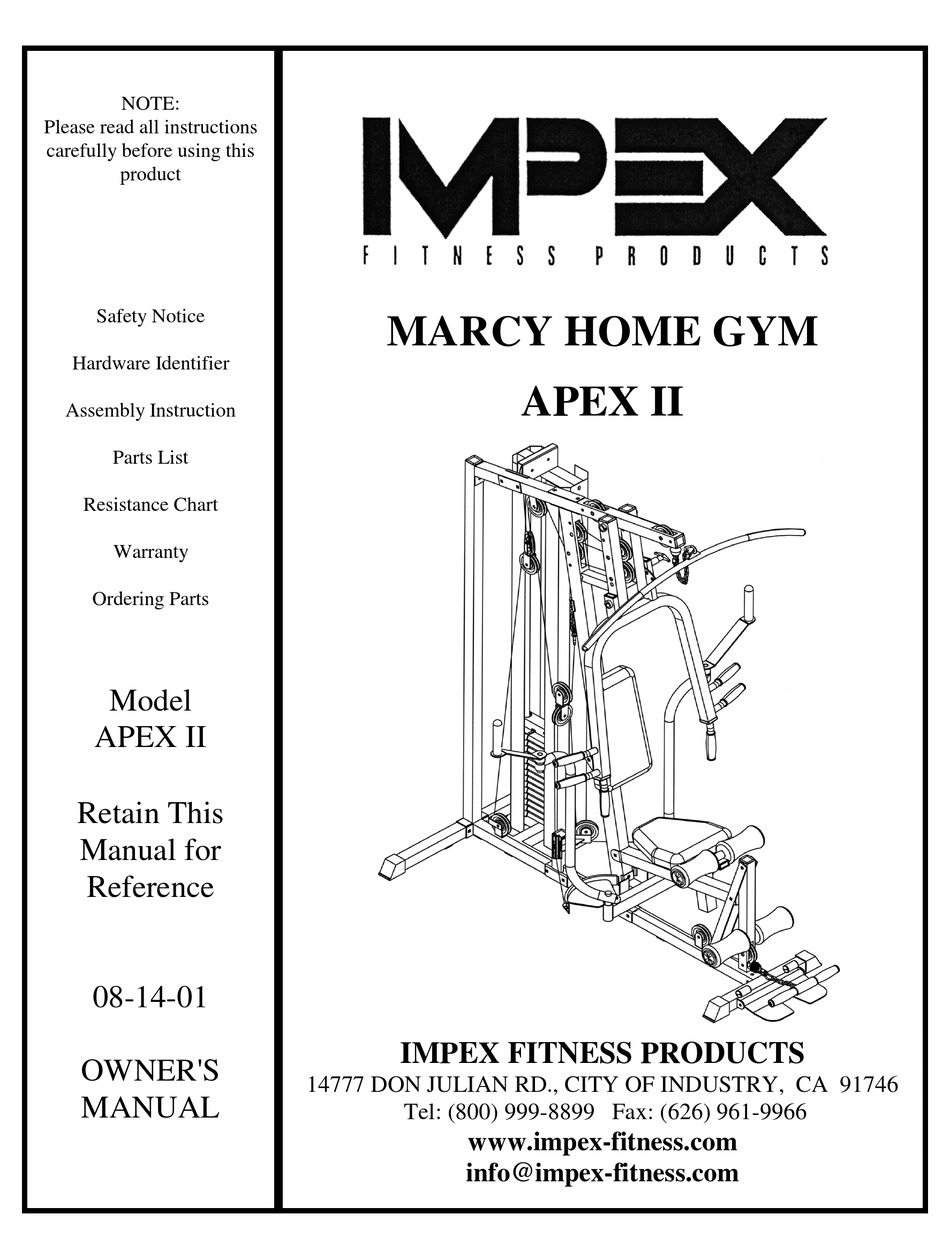 IMPEX APEX II OWNER'S MANUAL Pdf Download