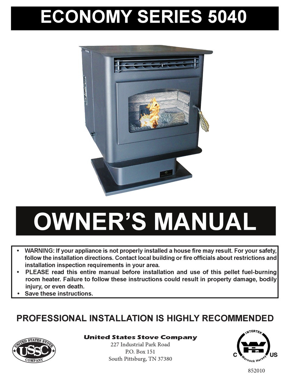 UNITED STATES STOVE COMPANY ECONOMY 5040 OWNER'S MANUAL Pdf Download |  ManualsLib
