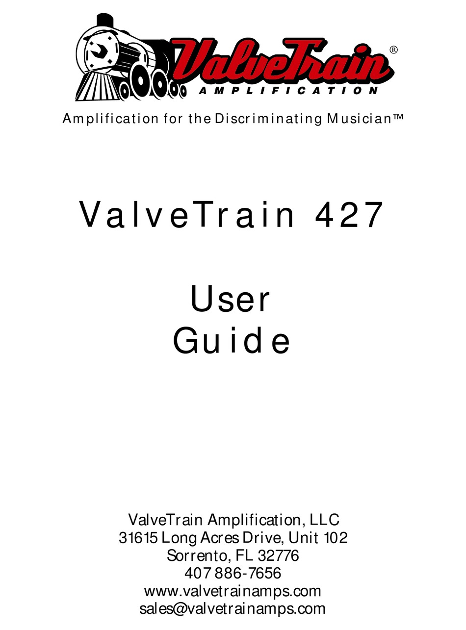 VALVETRAIN AMPLIFICATION 427 USER MANUAL Pdf Download ManualsLib