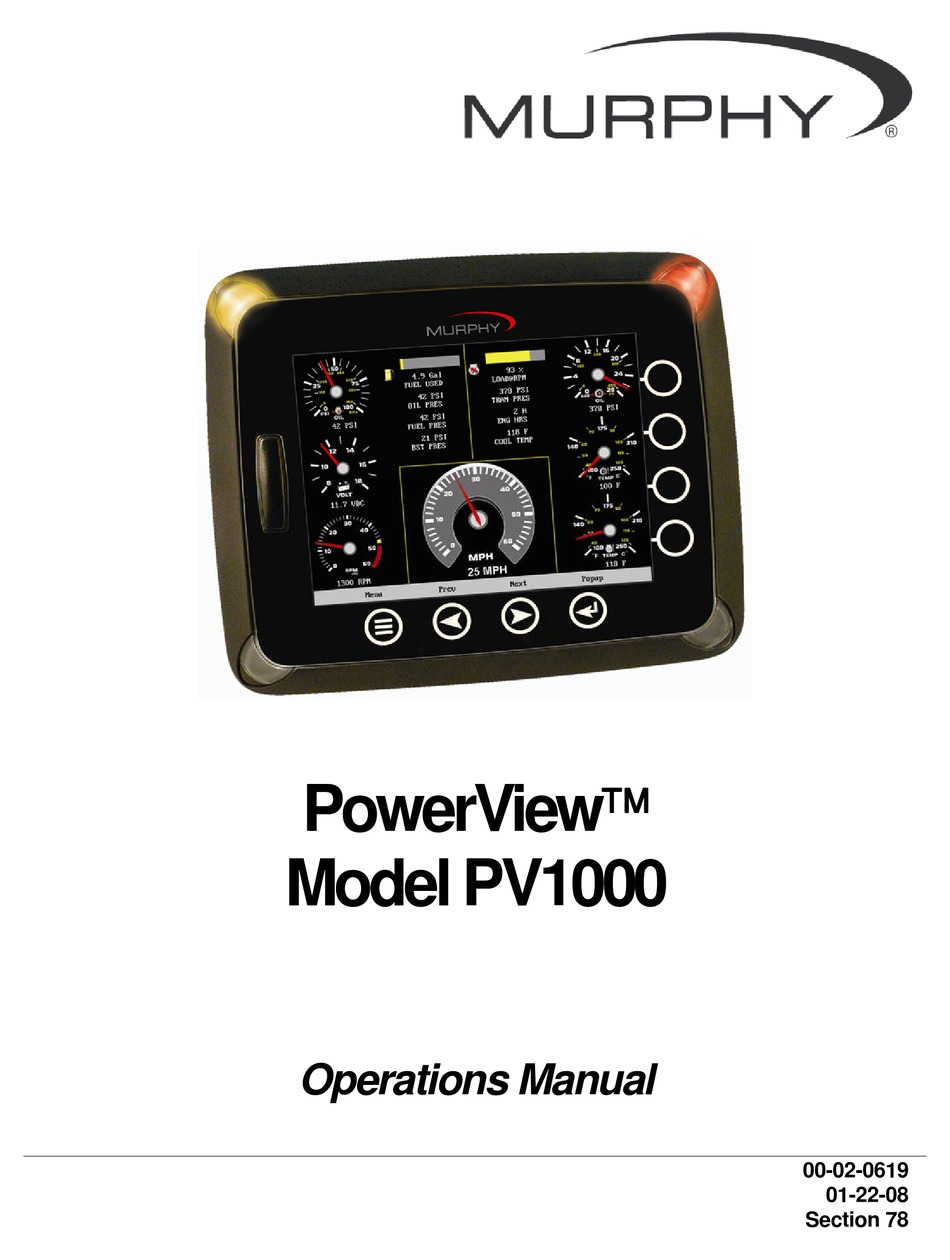 MURPHY POWERVIEW PV1000 OPERATION MANUAL Pdf Download ManualsLib