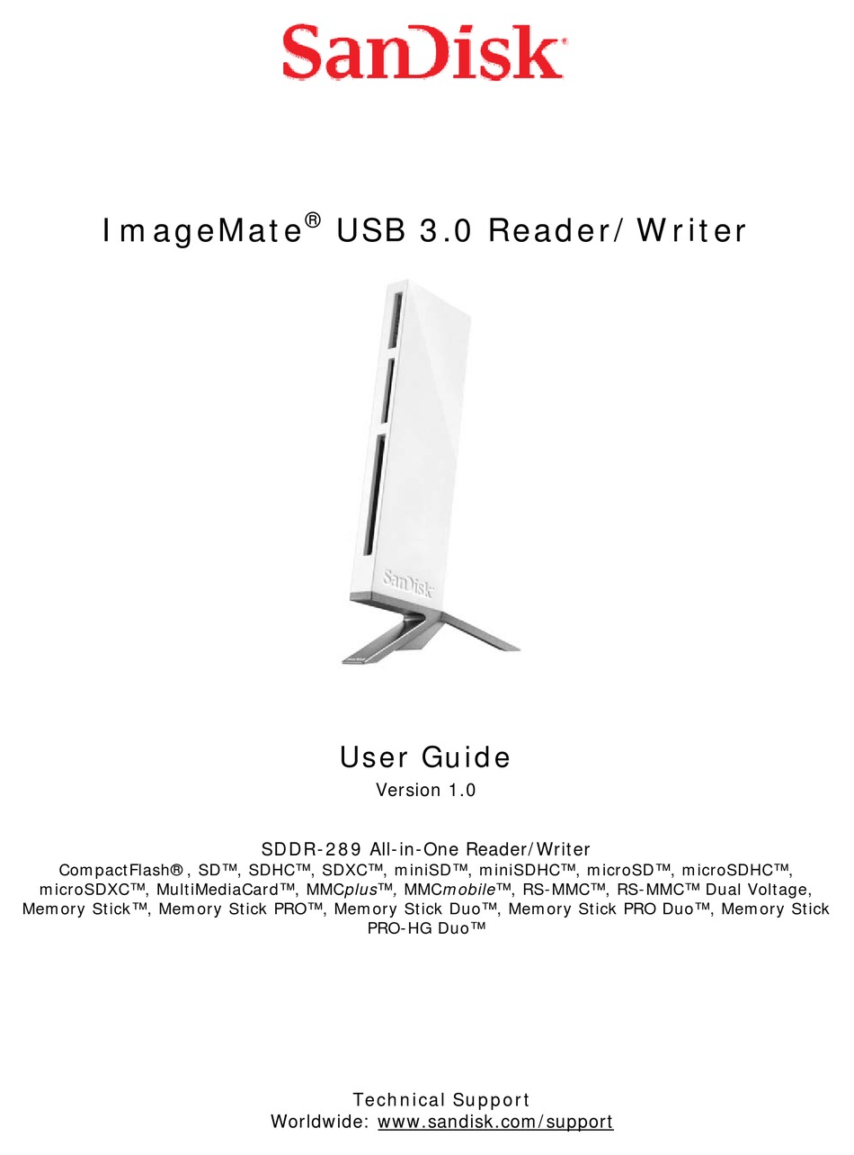 SANDISK IMAGEMATE SDDR289 USER MANUAL Pdf Download ManualsLib