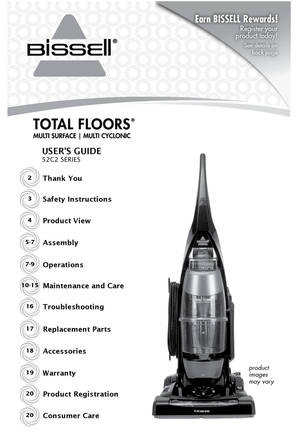 BISSELL 52C2 SERIES USER MANUAL Pdf 
