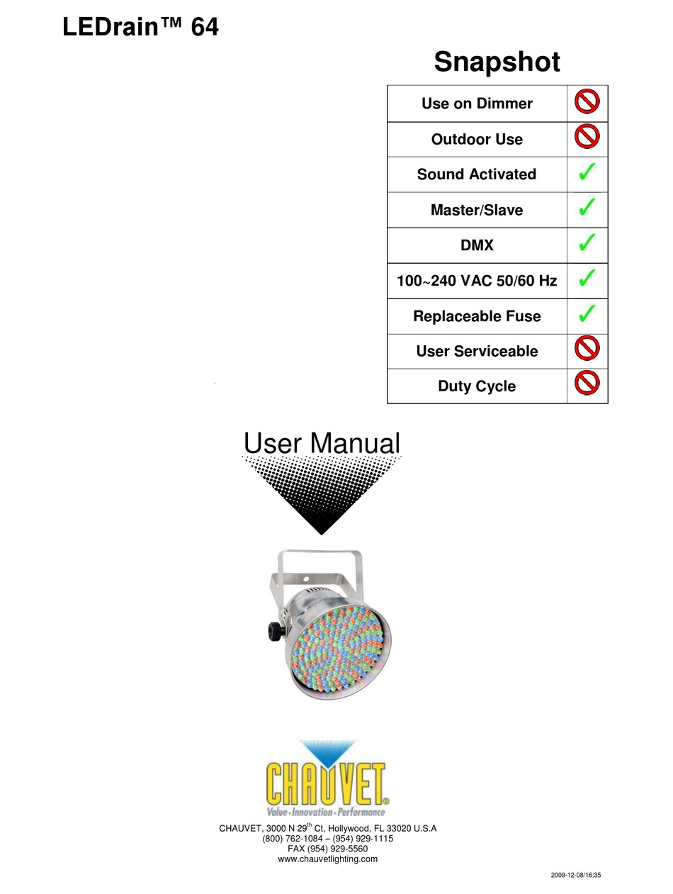 CHAUVET LEDRAIN 64 USER MANUAL Pdf Download | ManualsLib