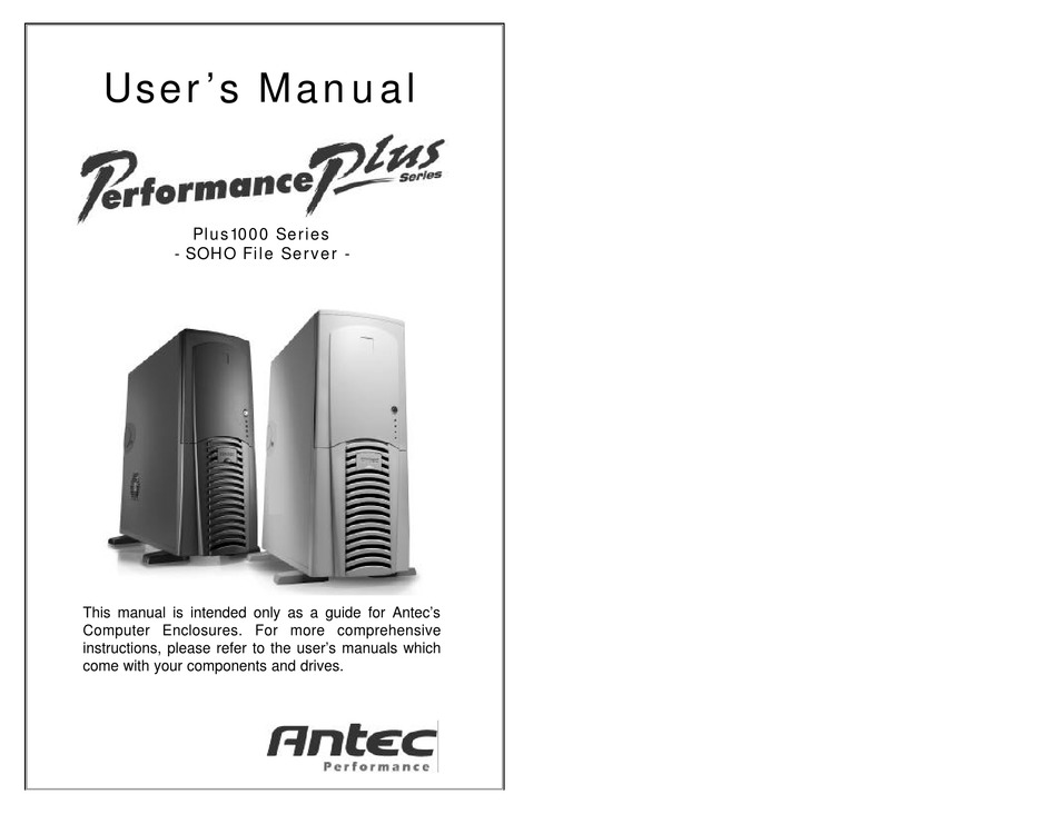 Antec Plus1000 Series User Manual Pdf Download Manualslib