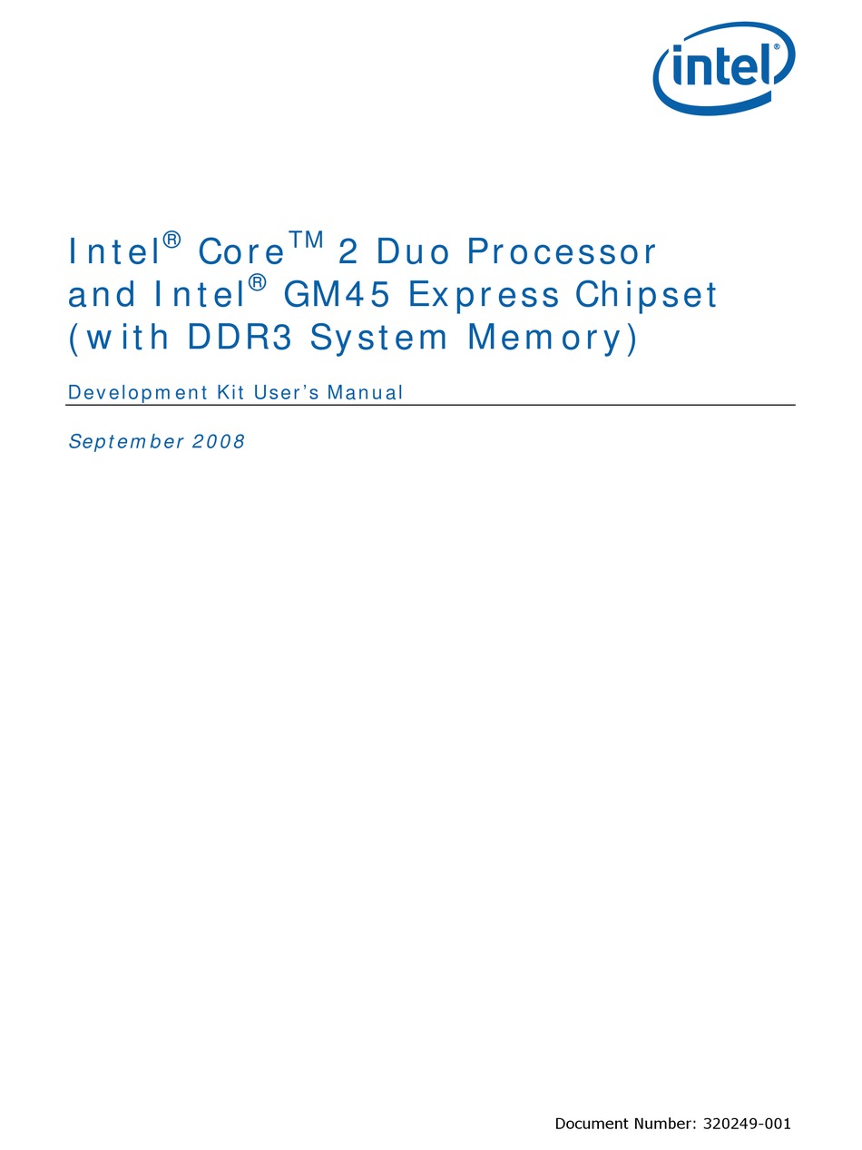 Intel Core 2 Duo Processor User Manual Pdf Download Manualslib