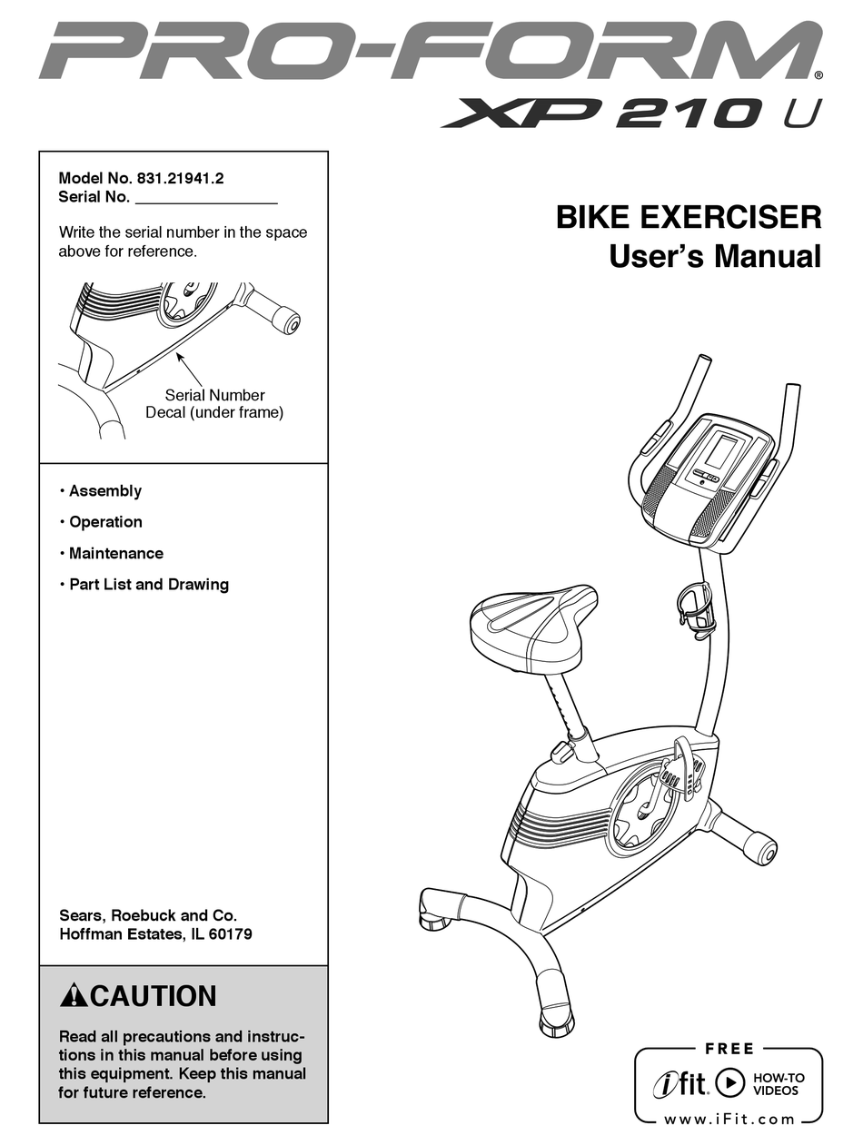 Proform 210 csx online manual