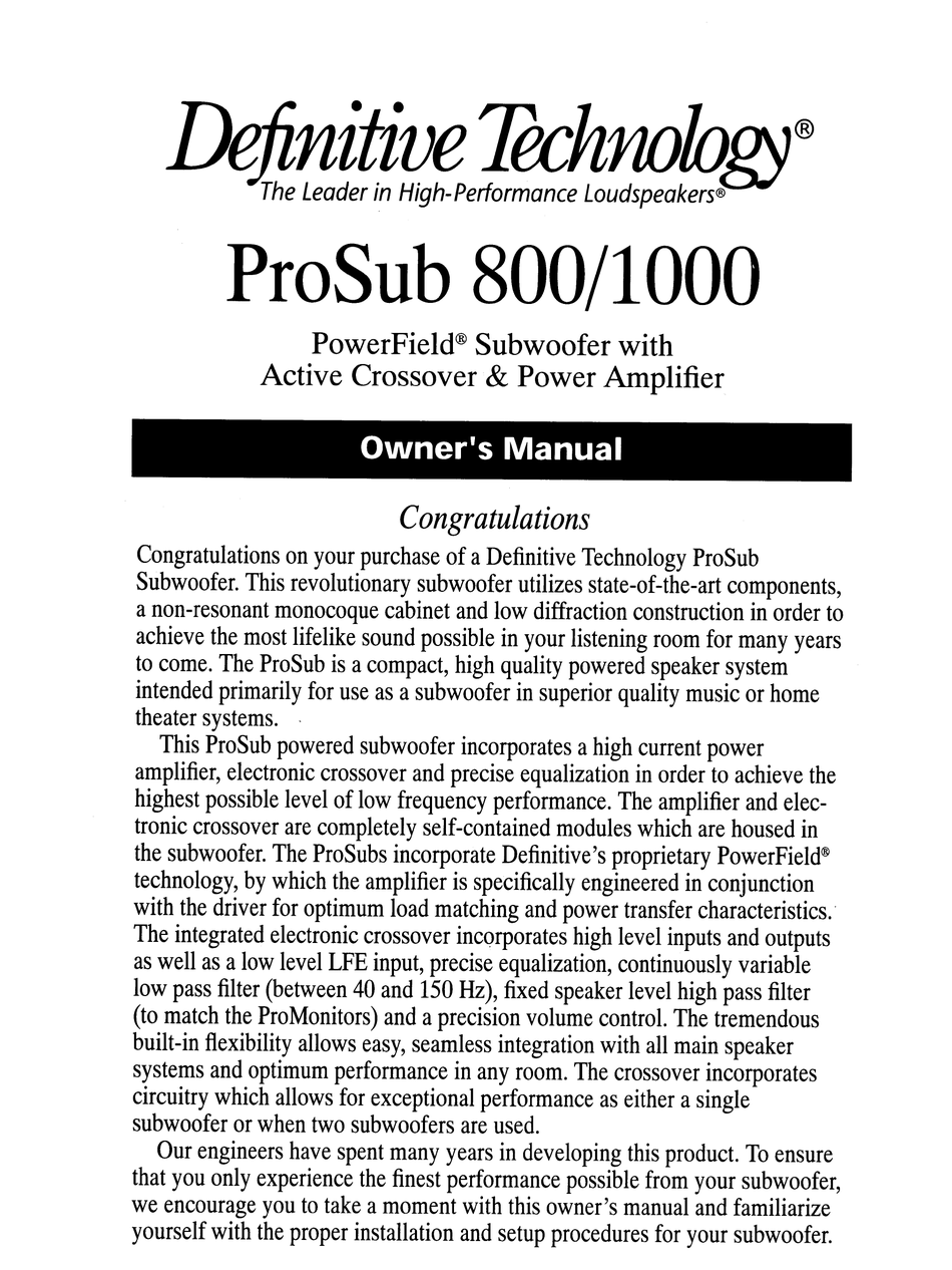 definitive technology bp 2000 manual