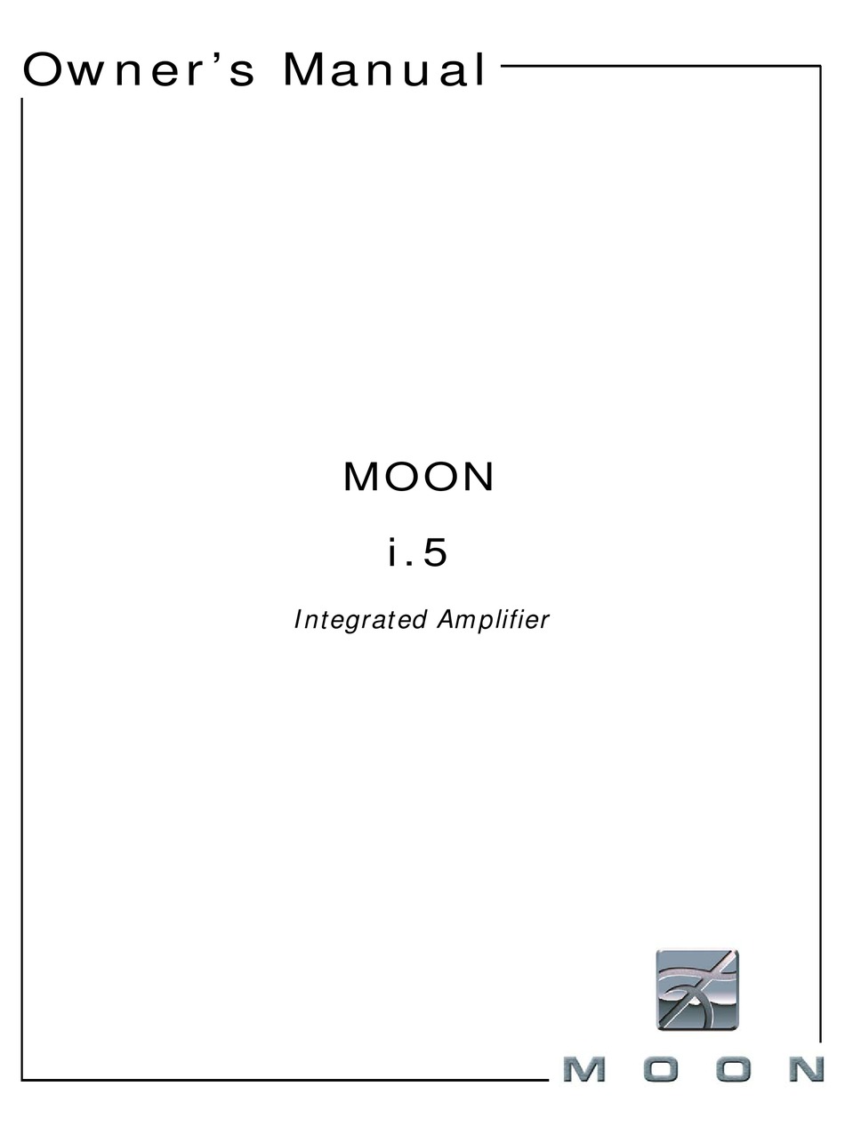 SIMAUDIO MOON I.5 OWNER'S MANUAL Pdf Download | ManualsLib