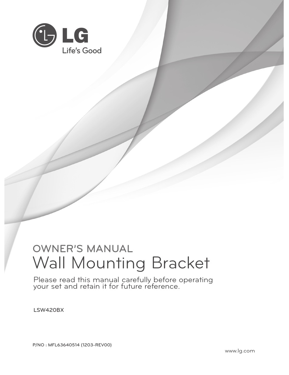 LG LSW420BX OWNER'S MANUAL Pdf Download | ManualsLib