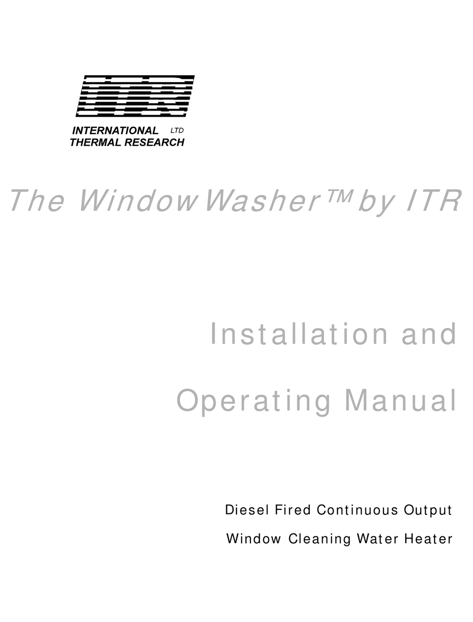 ITR WINDOWWASHER INSTALLATION AND OPERATING MANUAL Pdf Download