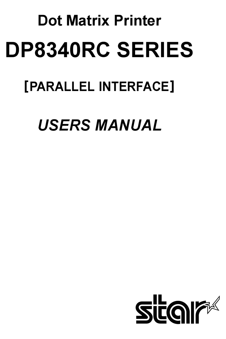 STAR MICRONICS DP8340RC SERIES USER MANUAL Pdf Download | ManualsLib