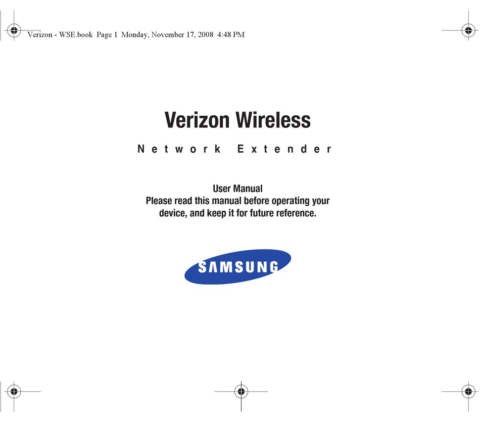 Samsung Verizon Network Extender Manual