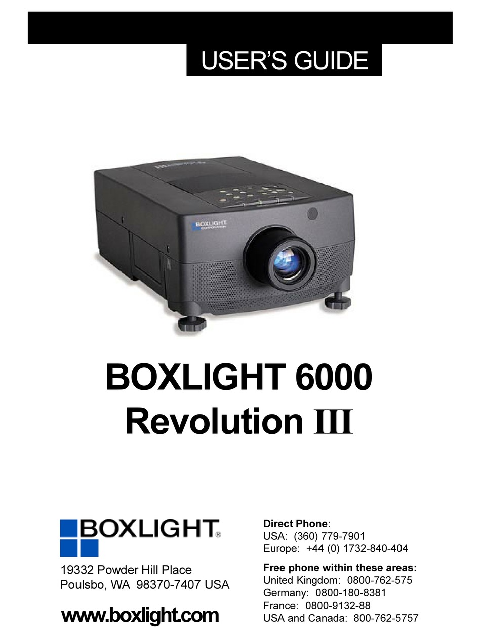 BOXLIGHT 6000 USER MANUAL Pdf Download ManualsLib