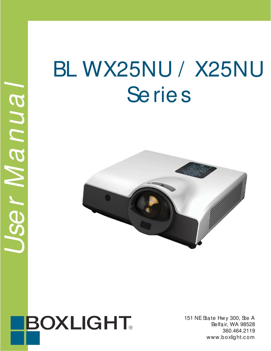 BOXLIGHT BL WX25NU USER MANUAL Pdf Download ManualsLib