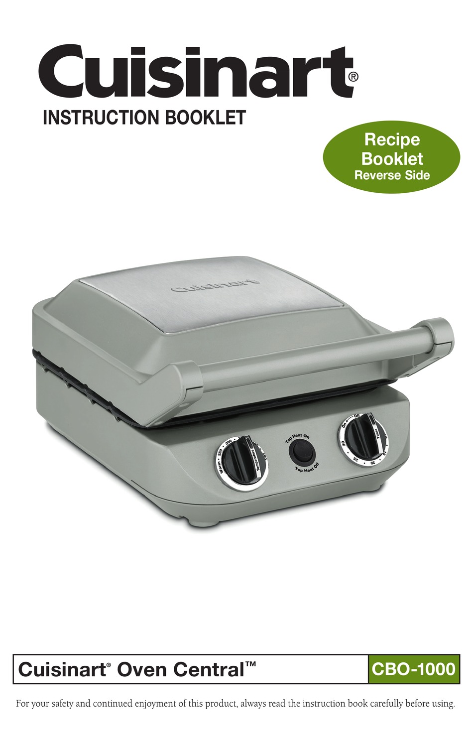 CUISINART OVEN CENTRAL CBO1000 INSTRUCTION BOOKLET Pdf Download