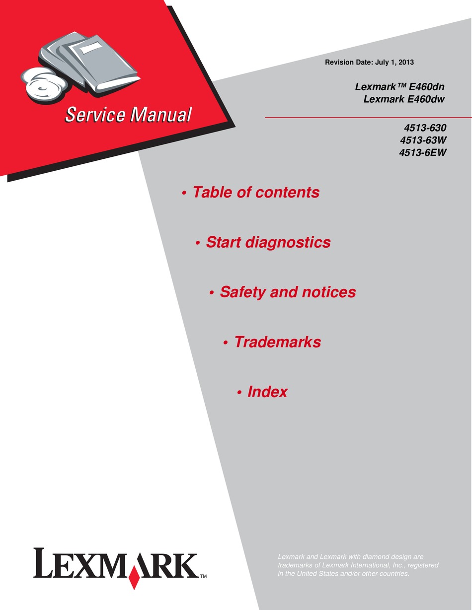 Lexmark E460dn Service Manual Pdf Download Manualslib