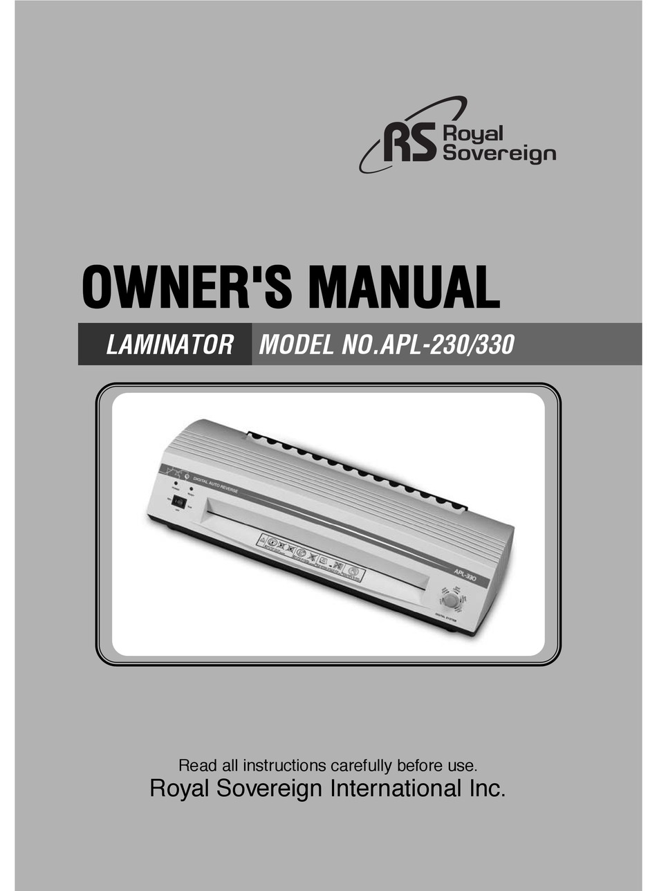 ROYAL SOVEREIGN APL-230 OWNER'S MANUAL Pdf Download | ManualsLib