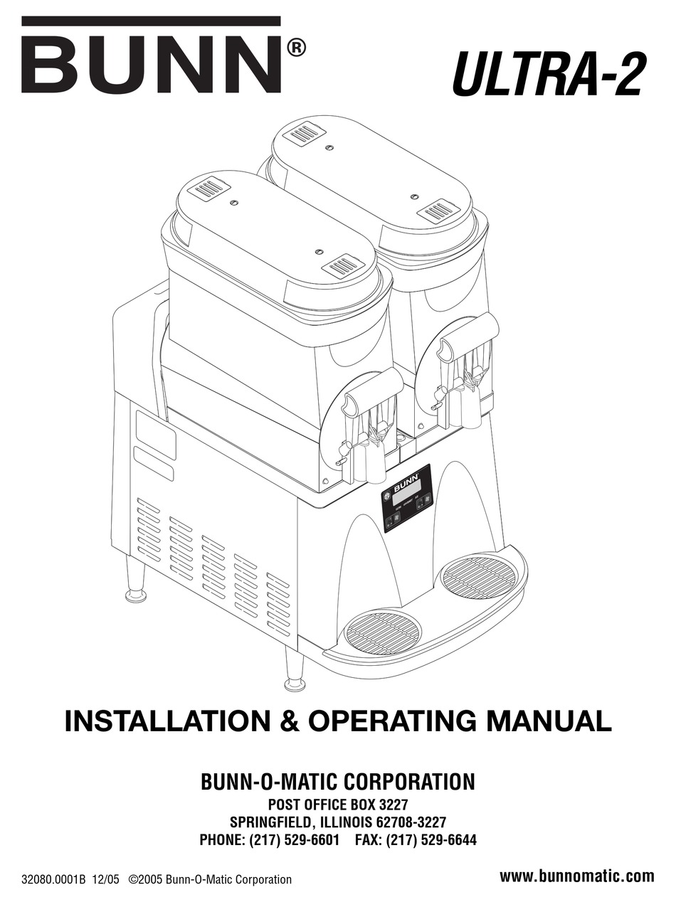 Bunn Ultra 2 Parts Manual
