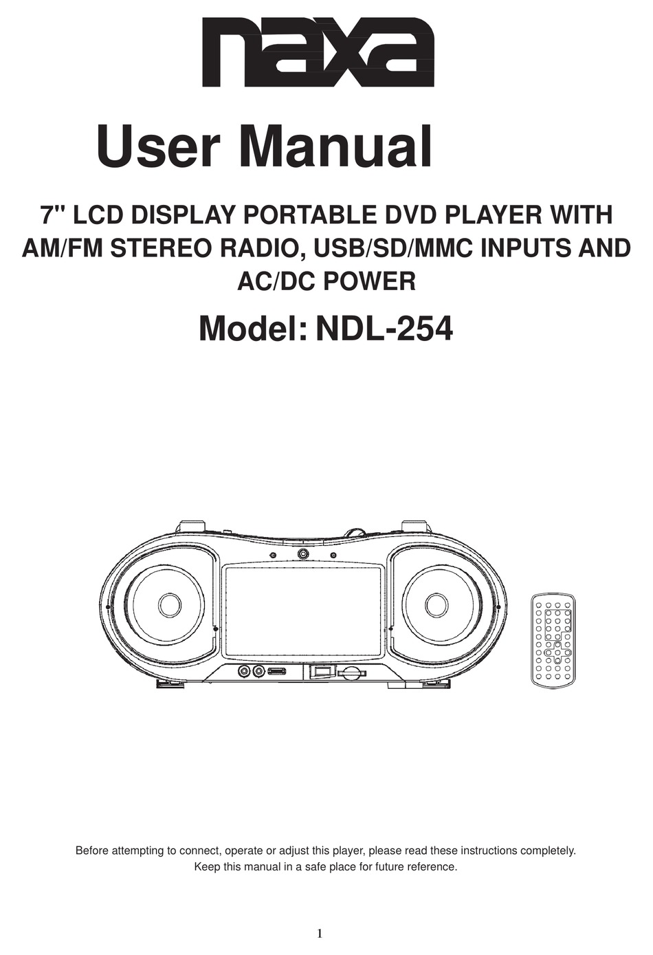 NAXA NDL254 USER MANUAL Pdf Download ManualsLib