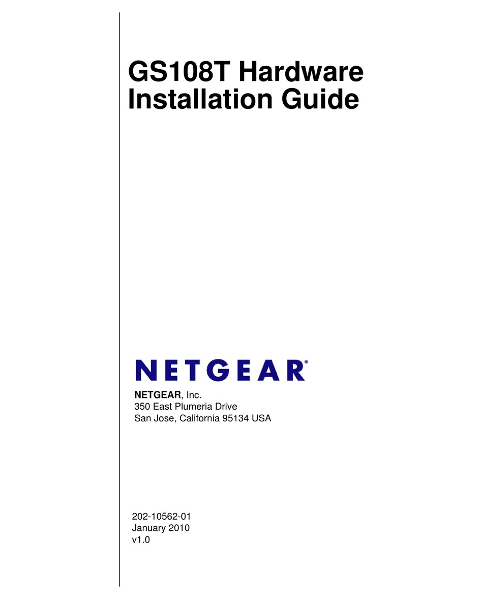 Netgear Prosafe Gs T Hardware Installation Manual Pdf Download