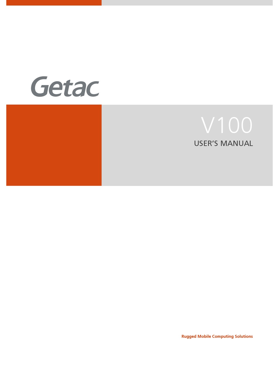 GETAC V100 USER MANUAL Pdf Download | ManualsLib