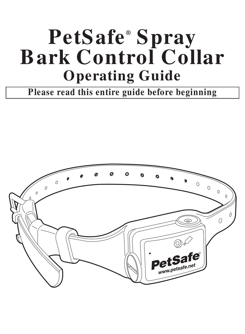 PETSAFE SPRAY BARK CONTROL COLLAR OPERATING MANUAL Pdf Download ManualsLib