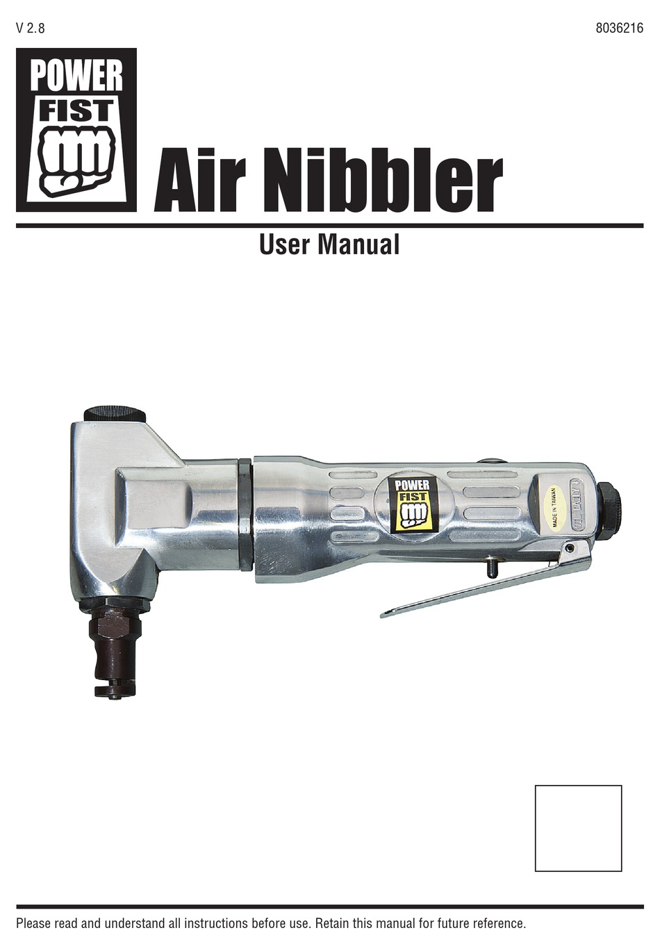 POWER FIST AIR NIBBLER USER MANUAL Pdf Download ManualsLib