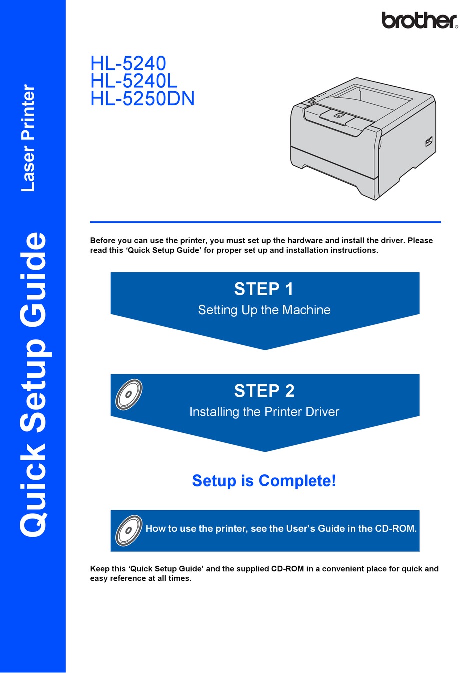 Brother Hl 5240 Quick Setup Manual Pdf Download Manualslib