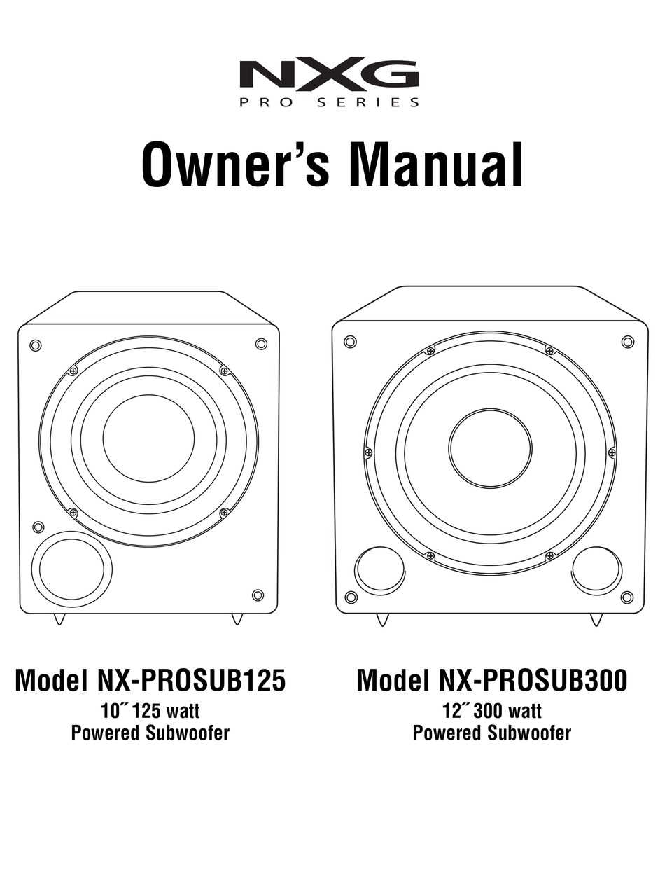 NXG NX-PROSUB125 OWNER'S MANUAL Pdf Download | ManualsLib