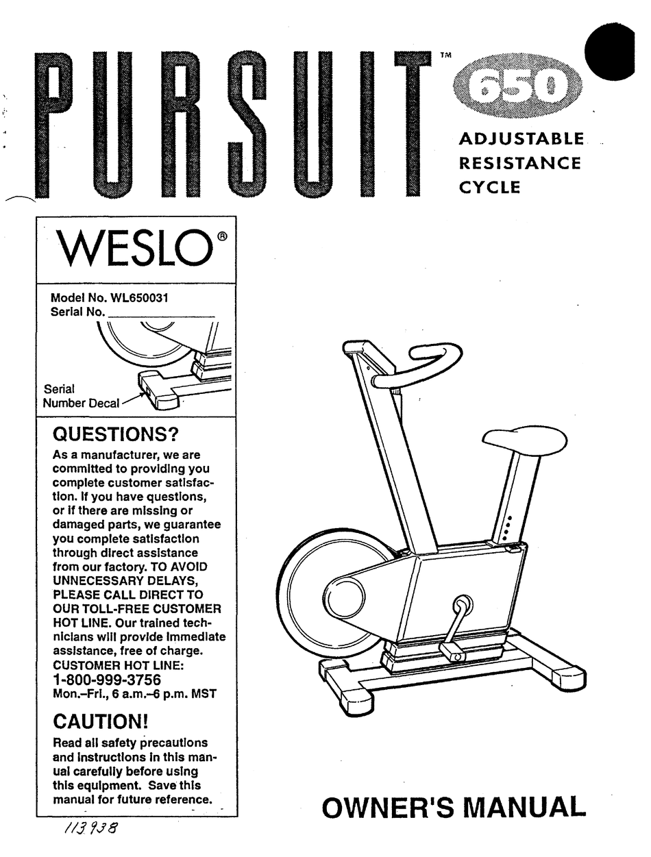 weslo pursuit 625s