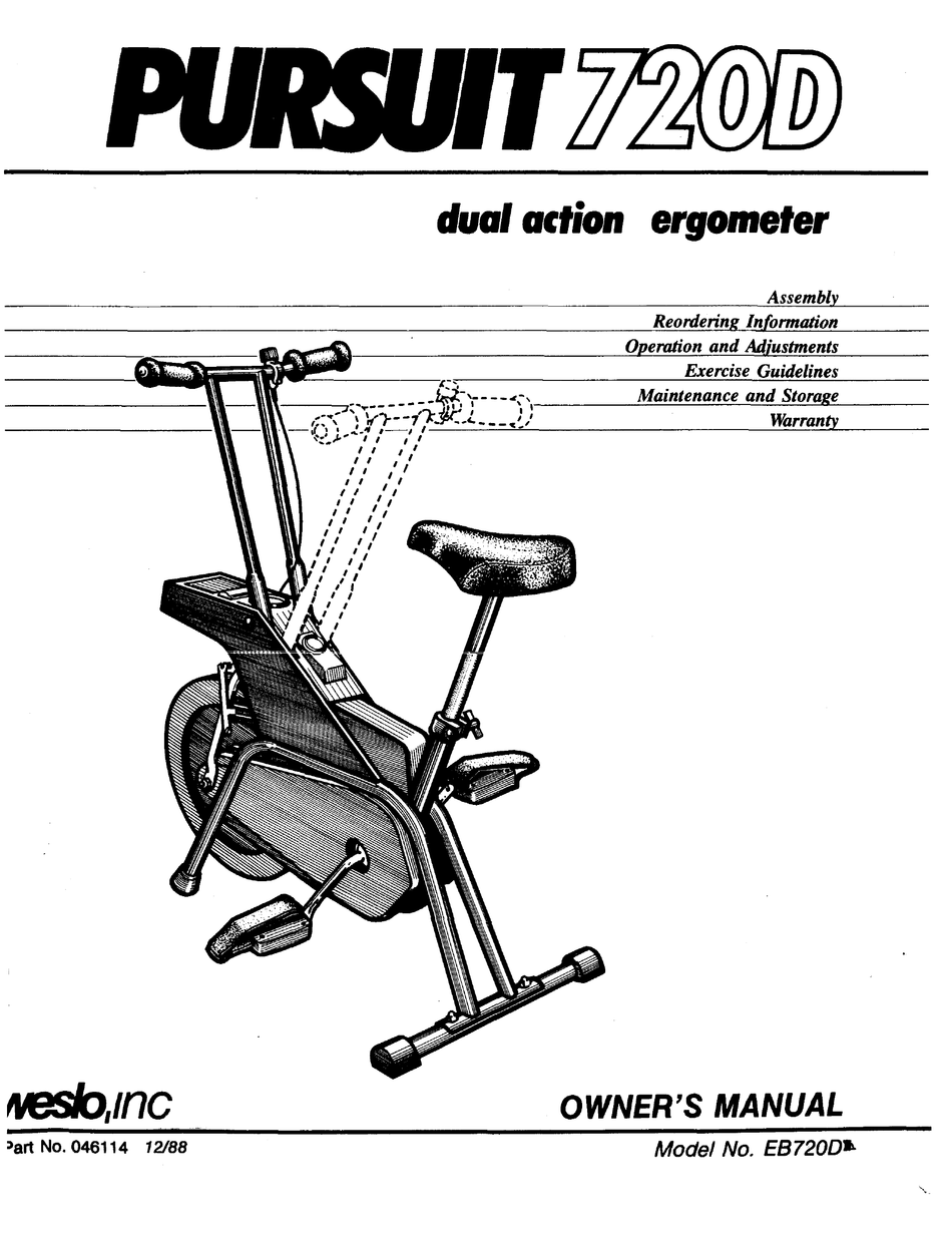 weslo pursuit 720s exercise bike