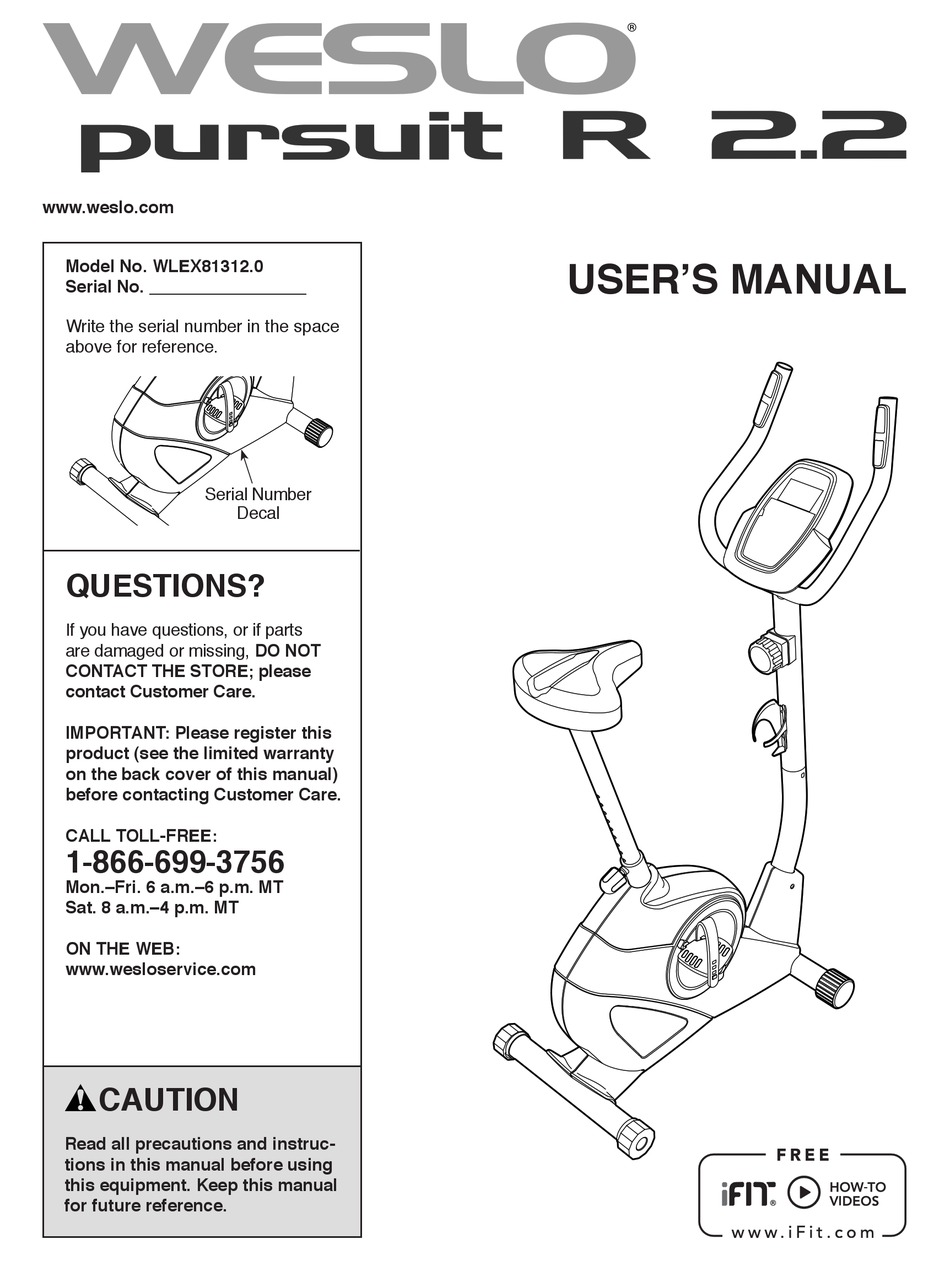 Weslo pursuit r online 1.2