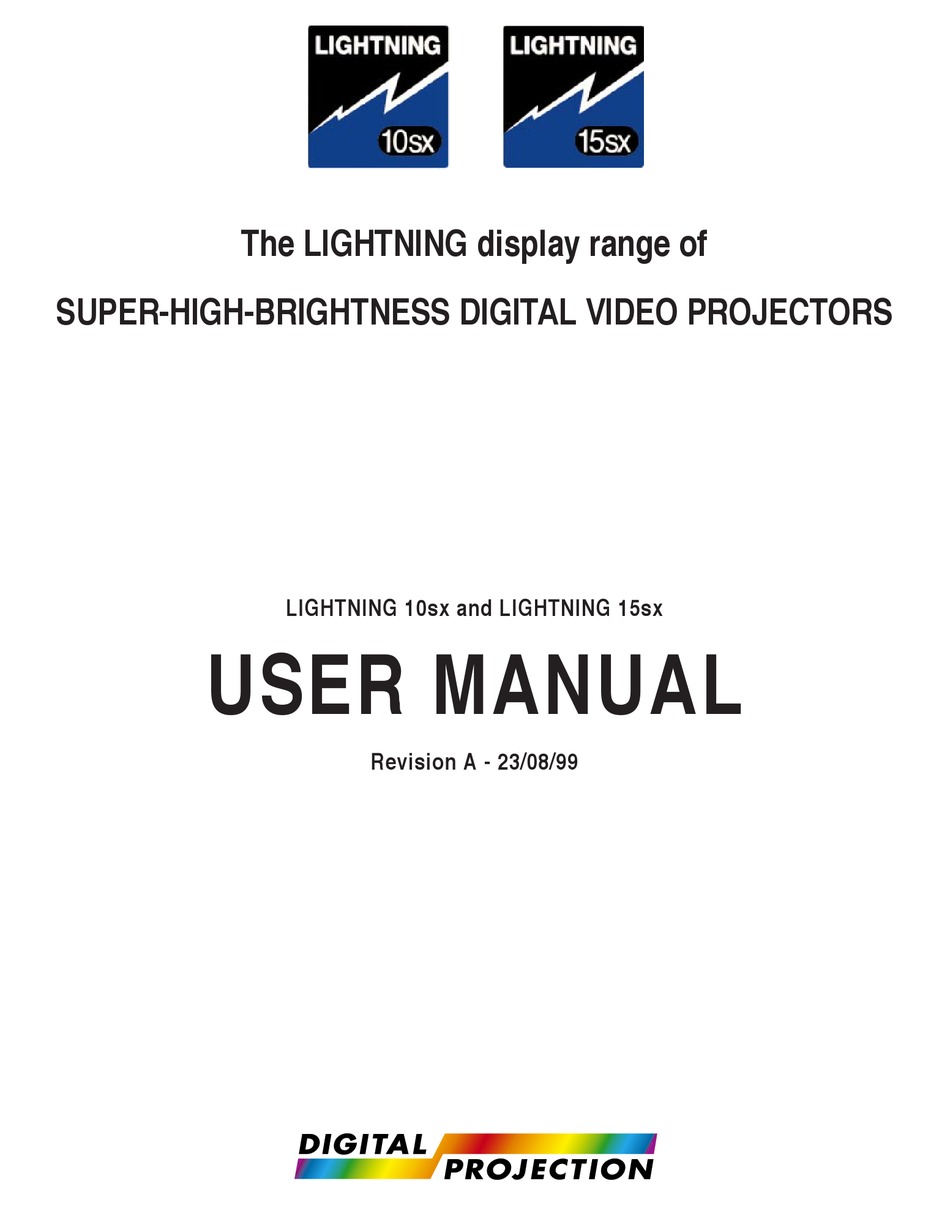 DIGITAL PROJECTION LIGHTNING 10SX USER MANUAL Pdf Download ManualsLib