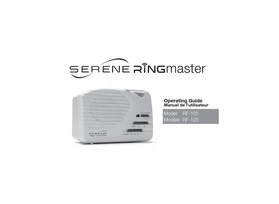 SERENE RINGMASTER RF105 OPERATING MANUAL Pdf Download ManualsLib
