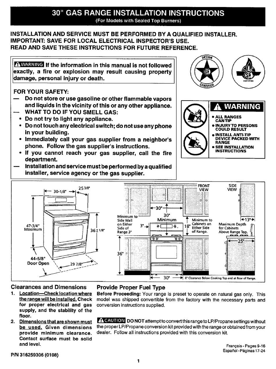 KENMORE 79079019100 INSTALLATION INSTRUCTIONS MANUAL Pdf Download ...