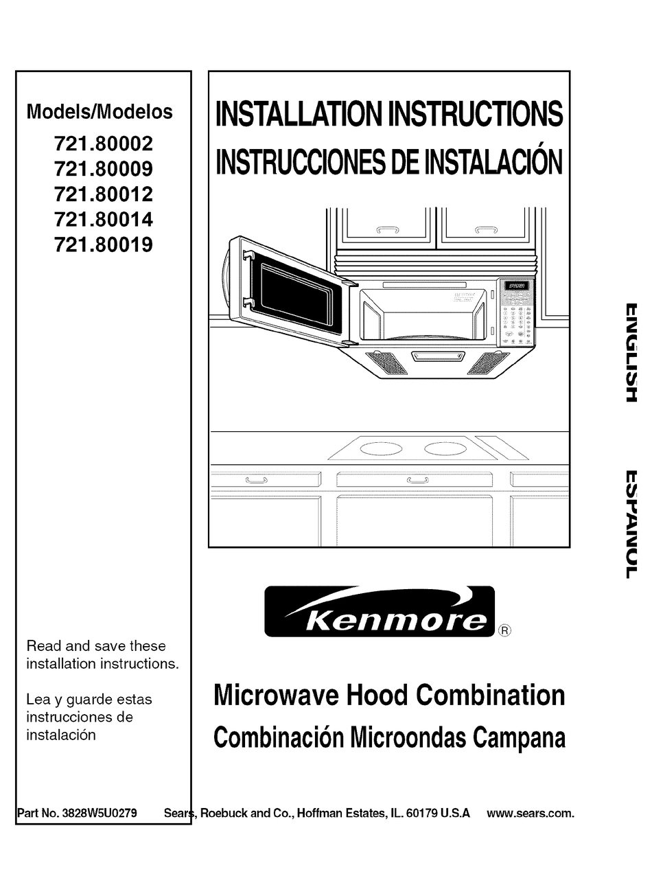 KENMORE 721.80002 INSTALLATION INSTRUCTIONS MANUAL Pdf Download