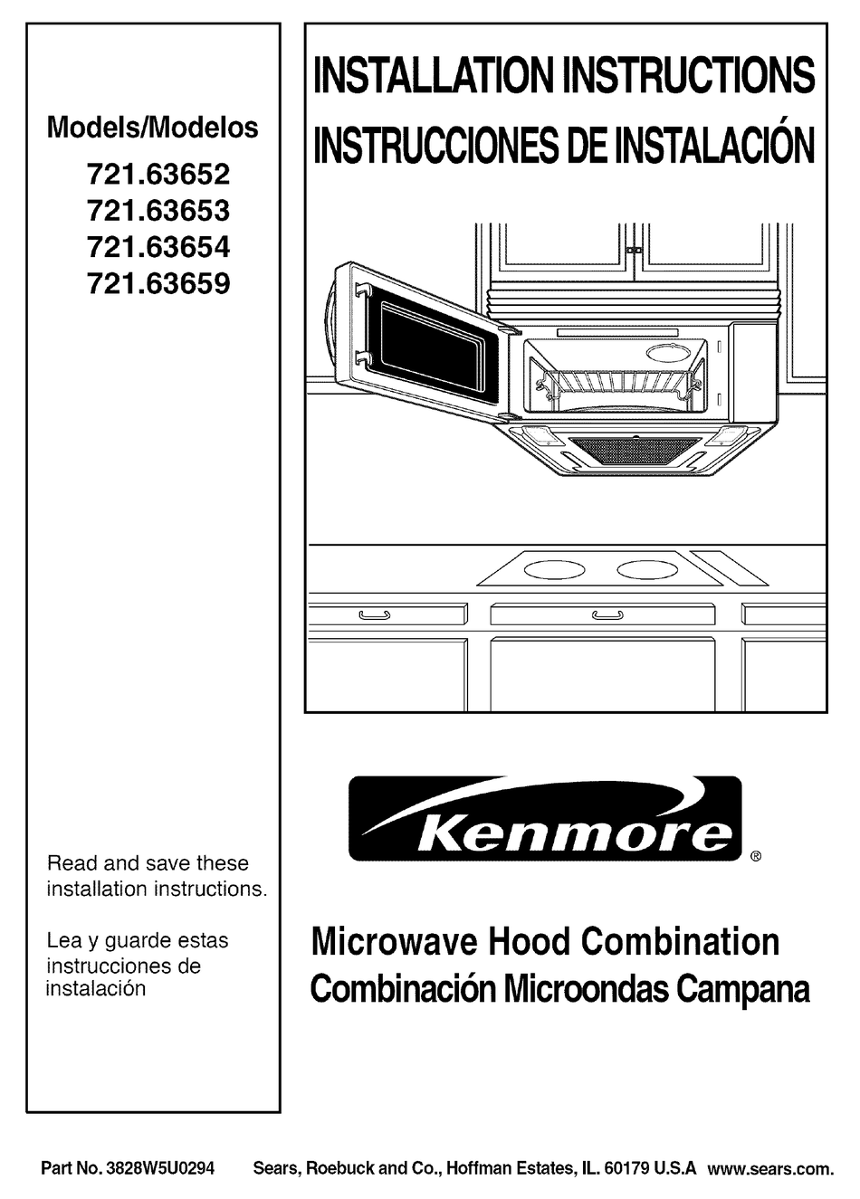 KENMORE 721.63652 INSTALLATION INSTRUCTIONS MANUAL Pdf Download